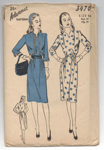 1940's Advance One-Piece Dress, Bolero Jacket and Soft Cap Pattern - Bust 34" - No. 3470