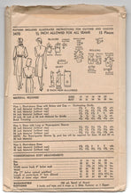 1940's Advance One-Piece Dress, Bolero Jacket and Soft Cap Pattern - Bust 34" - No. 3470