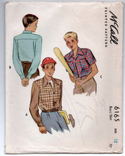 1940's McCall Boy's Button-Up Shirt Pattern - Size 12 - No. 6165