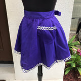 1960’s Purple with Silver Rick Rack - Half Apron - Cotton