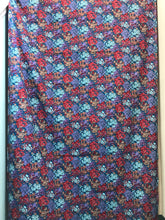 1960’s Wamsutta Mills Teal with Red, Purple, Brown and Light Blue - Cotton Blend