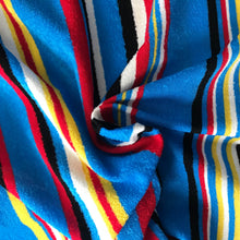 1980’s Blue, Red and Yellow Striped Terry cloth - Polyester