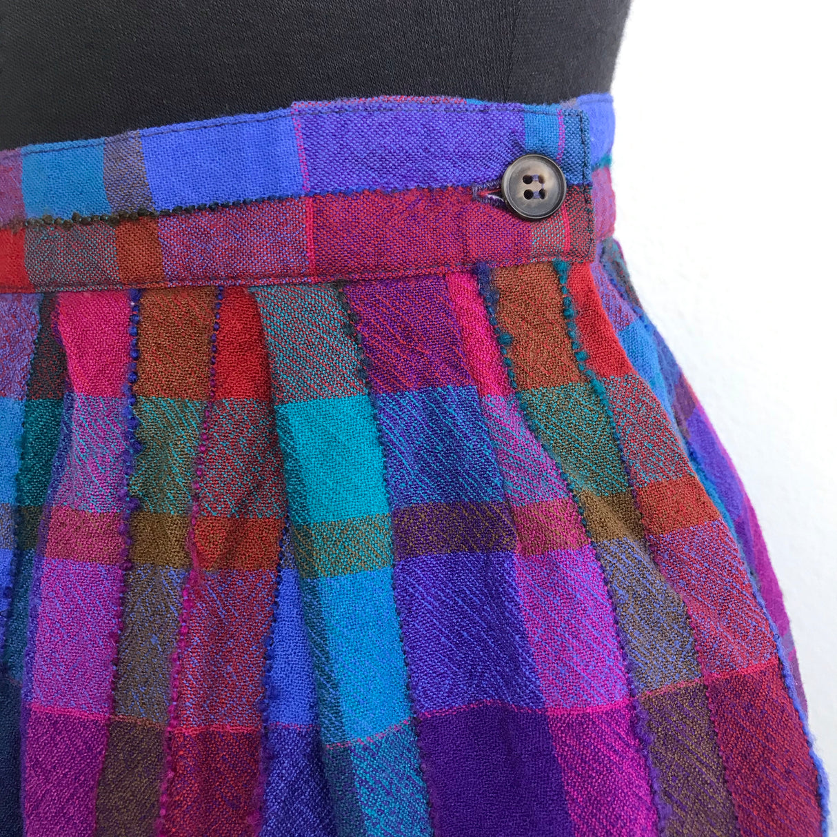 1970’s John Meyer Wool Rainbow Plaid Skirt - M