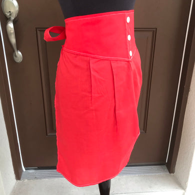 1970’s Red “Boxers” - Half Apron - Cotton blend