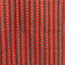1960’s Fabric - Red with Tiny Blue Flowers - Cotton blend