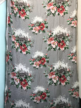 1950’s Oversize Floral with huts on the water fabric - Rayon Blend