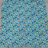 1970’s Busy Floral in Blue, Green and Orange - Poly Crepe - BTY