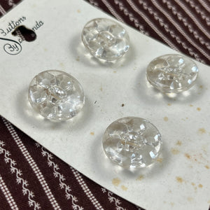 1950’s Buttons by Schwanda Glass Buttons - Clear - on card