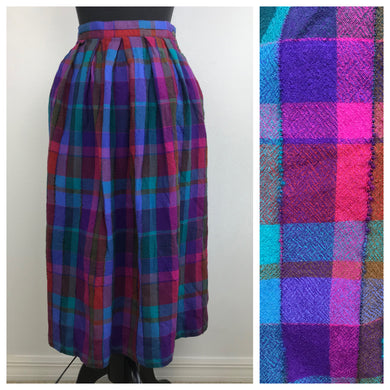 1970’s John Meyer Wool Rainbow Plaid Skirt - M