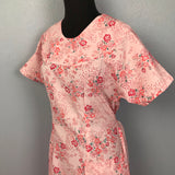 1960’s or 70’s Pink Floral Housedress or Canning Apron - Cotton Blend