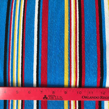 1980’s Blue, Red and Yellow Striped Terry cloth - Polyester