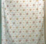 1970’s Floral in blue squares - Cotton blend