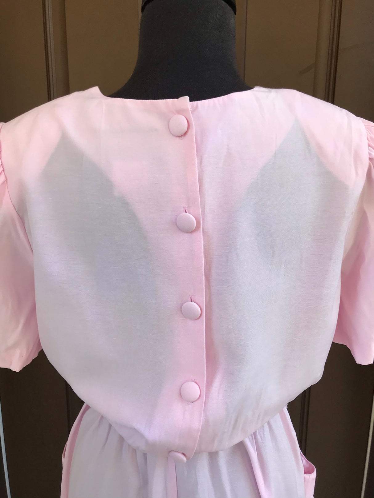 1990’s Vintage Blue Pink Shirtwaist Dress - M/L