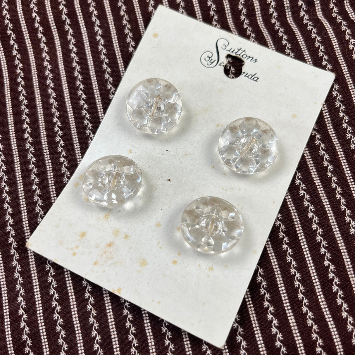 1950’s Buttons by Schwanda Glass Buttons - Clear - on card