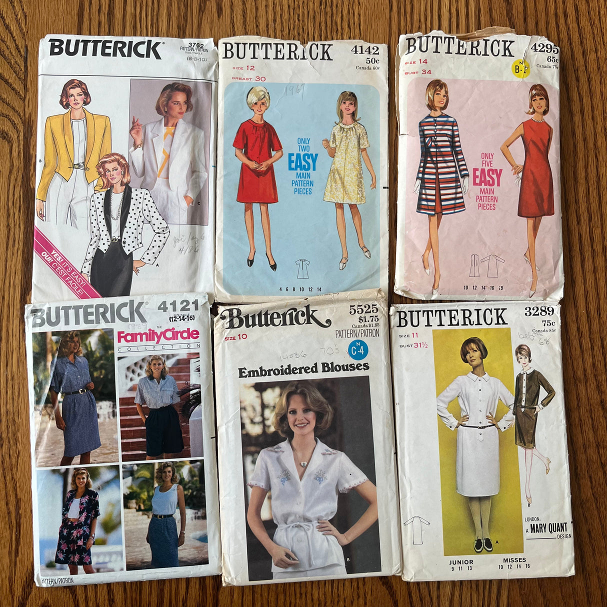 Vintage Pattern LOT of UNCHECKED patterns 1960-90’s - Bust 30-34"