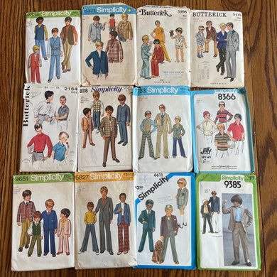 Vintage Pattern LOT of UNCHECKED 1970’s Boys Patterns