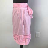 1950’s Pink Gingham with Embroidered detail - Half Apron - Cotton