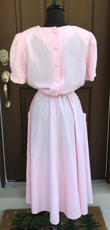 1990’s Vintage Blue Pink Shirtwaist Dress - M/L