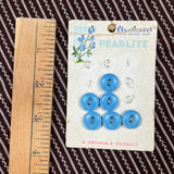 1950’s Blue Bonnet Pearlite Blue Buttons - Opaque - on card