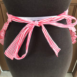 1950’s Hostess Apron - Sheer White and Red Stripes