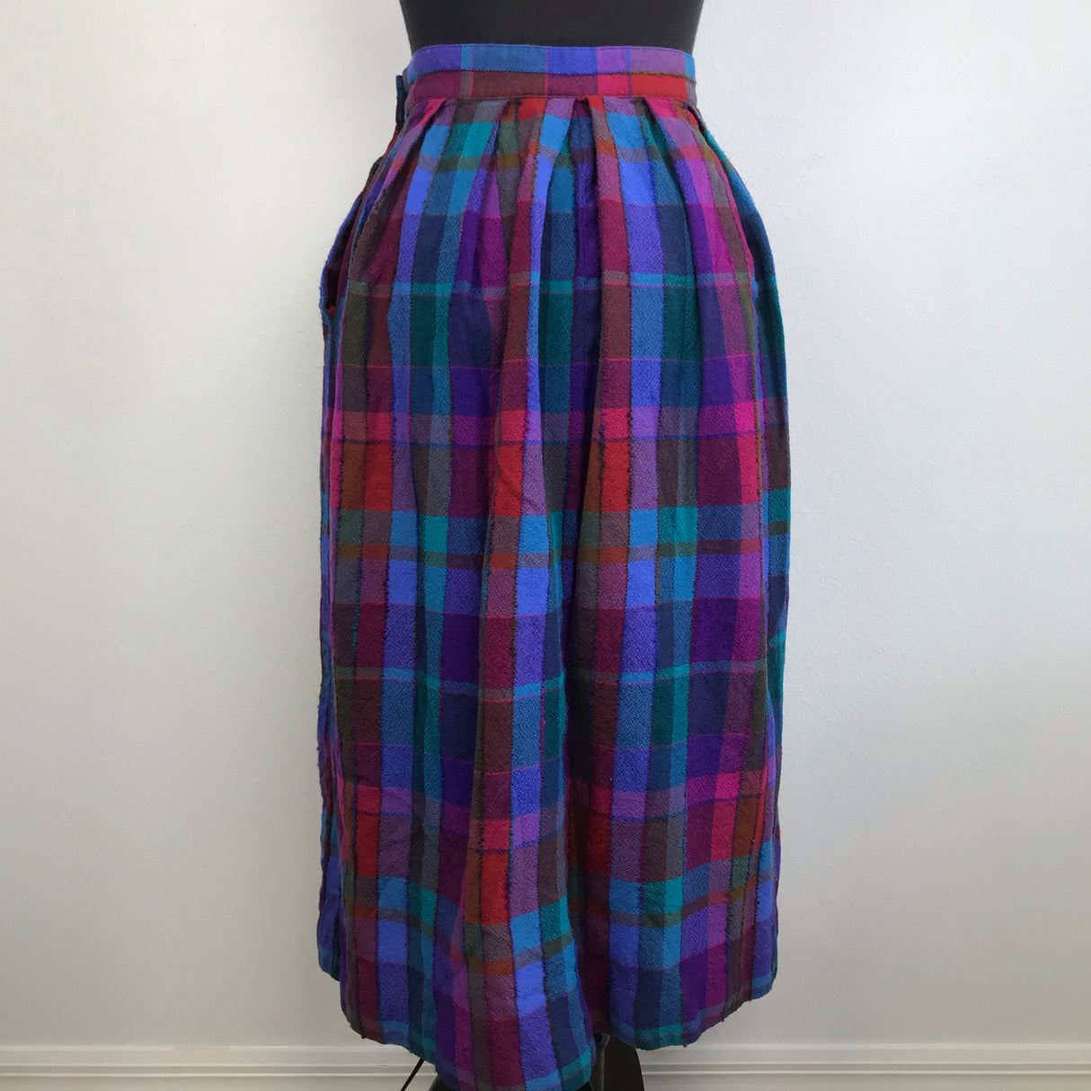 1970’s John Meyer Wool Rainbow Plaid Skirt - M