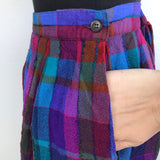 1970’s John Meyer Wool Rainbow Plaid Skirt - M