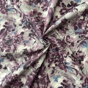 1950’s Purple Brush Stroke design on Grey cotton fabric