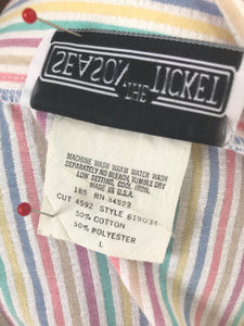 1990’s Rainbow Seersucker Jacket with pockets - Size L