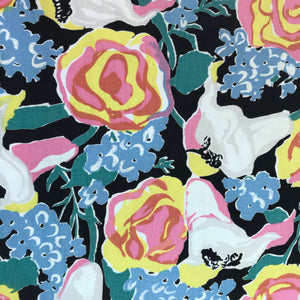 1940’s Rose and Calla Lilies print - Waffle Cotton