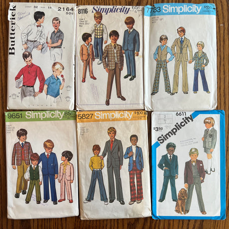 Vintage Pattern LOT of UNCHECKED 1970’s Boys Patterns