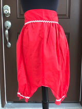 1970’s Red “Bloomers” - Half Apron - Cotton blend