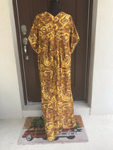 1960’s Gold and Brown Hawaiian Print MuuMuu - S/M