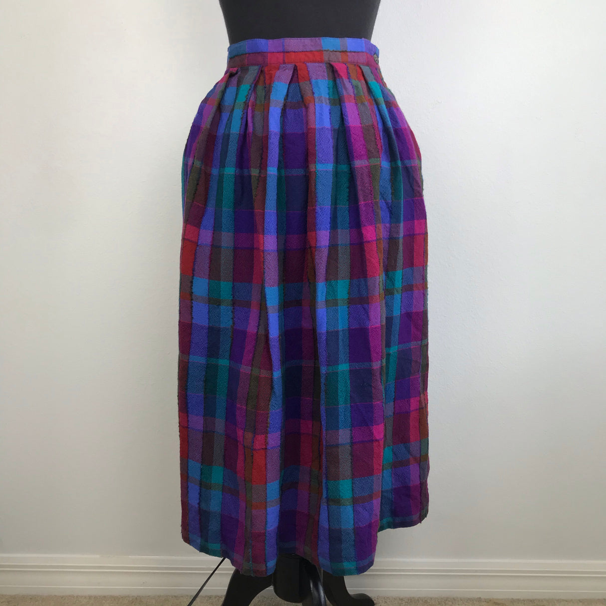 1970’s John Meyer Wool Rainbow Plaid Skirt - M