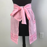 1950’s Pink Gingham with Embroidered detail - Half Apron - Cotton