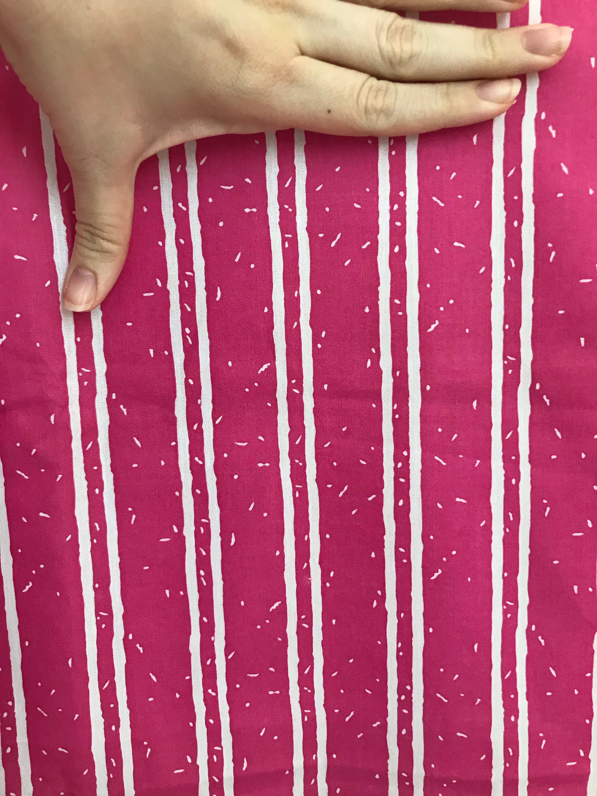 1980’s Pink Striped with white fabric - Cotton blend