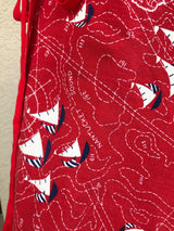 1980’s Reversible wrap skirt with apple and boat print - XS-L