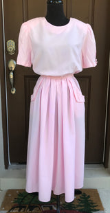 1990’s Vintage Blue Pink Shirtwaist Dress - M/L