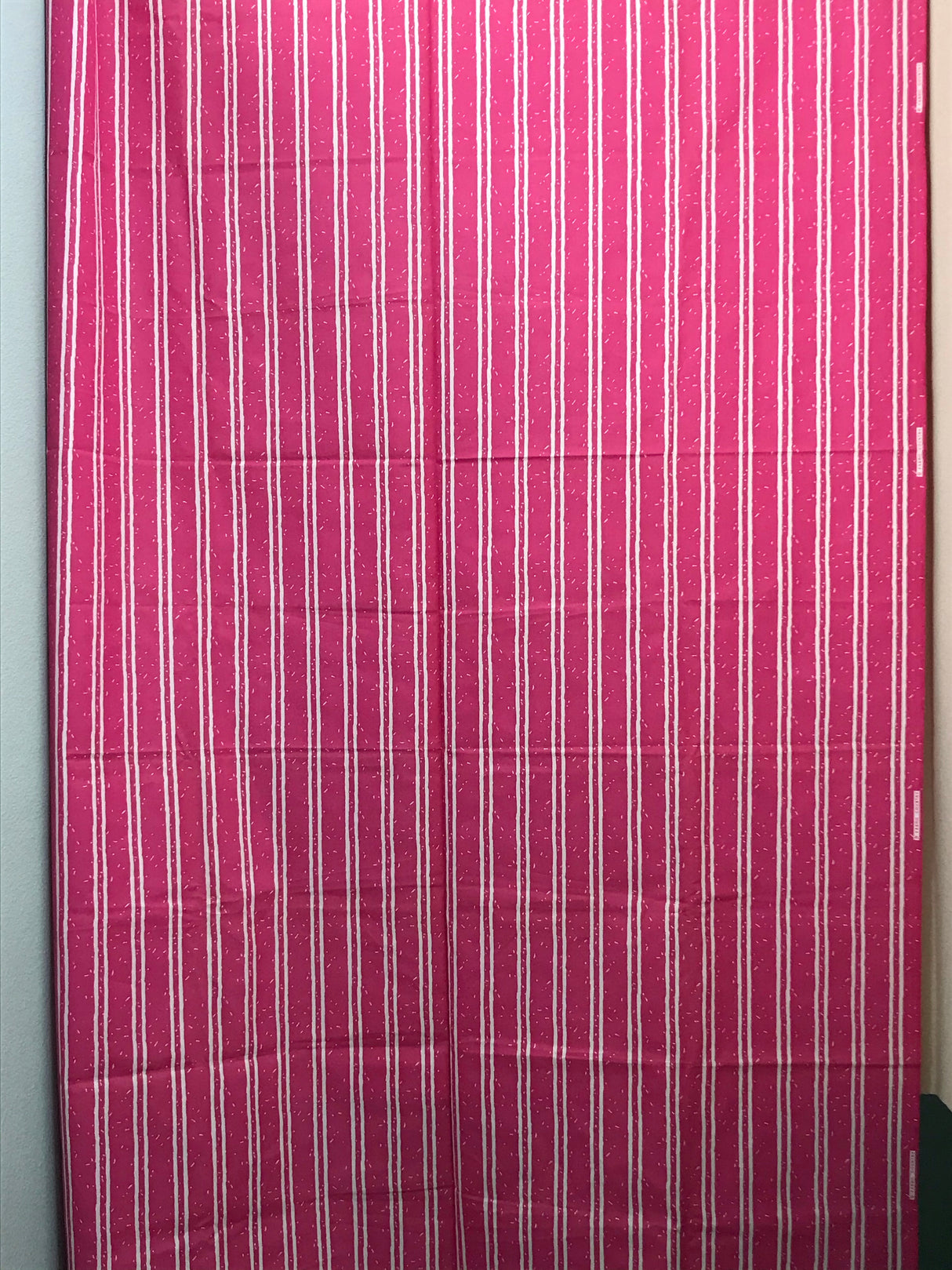 1980’s Pink Striped with white fabric - Cotton blend