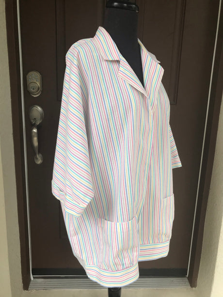 1990’s Rainbow Seersucker Jacket with pockets - Size L