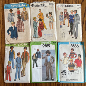 Vintage Pattern LOT of UNCHECKED 1970’s Boys Patterns