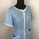 1970’s Knit House Dress with Pockets and Back Zip - L