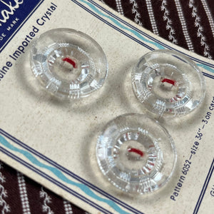1940’s Costumakers Crystal Buttons - Clear - on card