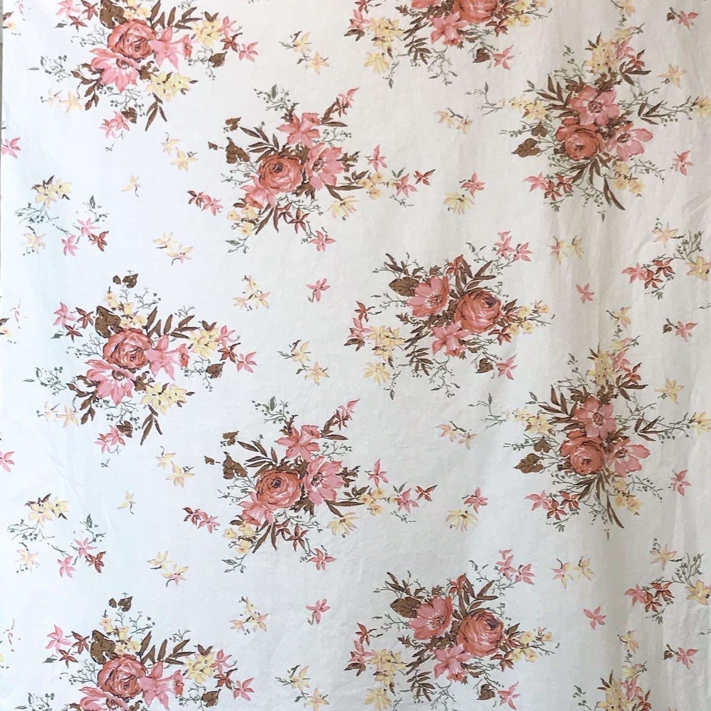 1950’s White cotton with peach floral bundles – Backroom Finds