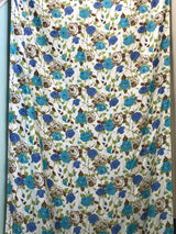 1960’s Blue Rose Print - Cotton