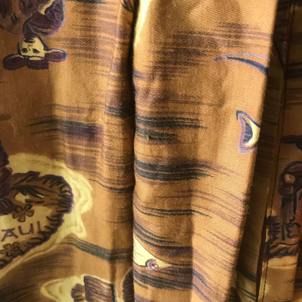 1960’s Gold and Brown Hawaiian Print MuuMuu - S/M