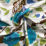 1960’s Blue Rose Print - Cotton